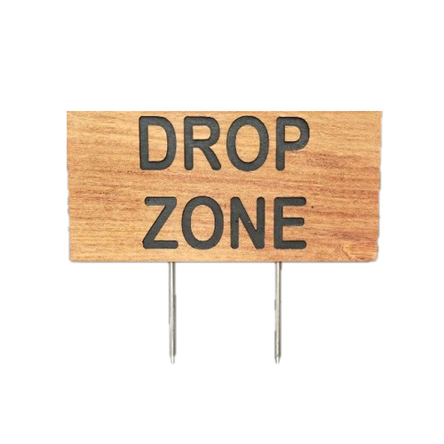 Wooden Directional Sign - Drop Zone